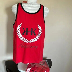 Y2K,Men muscle tee shirt, School of Hard Knox,Red & black.graphic,summer, 90s